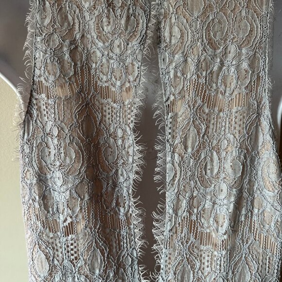 LC Lauren Conrad Womens Runway Lace Open Back Jumpsuit in Ice Blue Size 6 - Picture 8 of 12